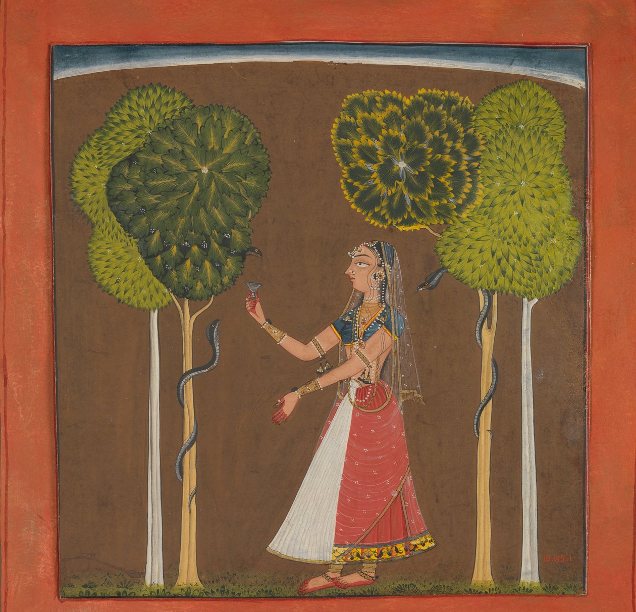 Ragini, Lehetséges Asvari: Folio egy Ragamala sorozatból, kb. 1700-1710. alkotó: Unbekannt