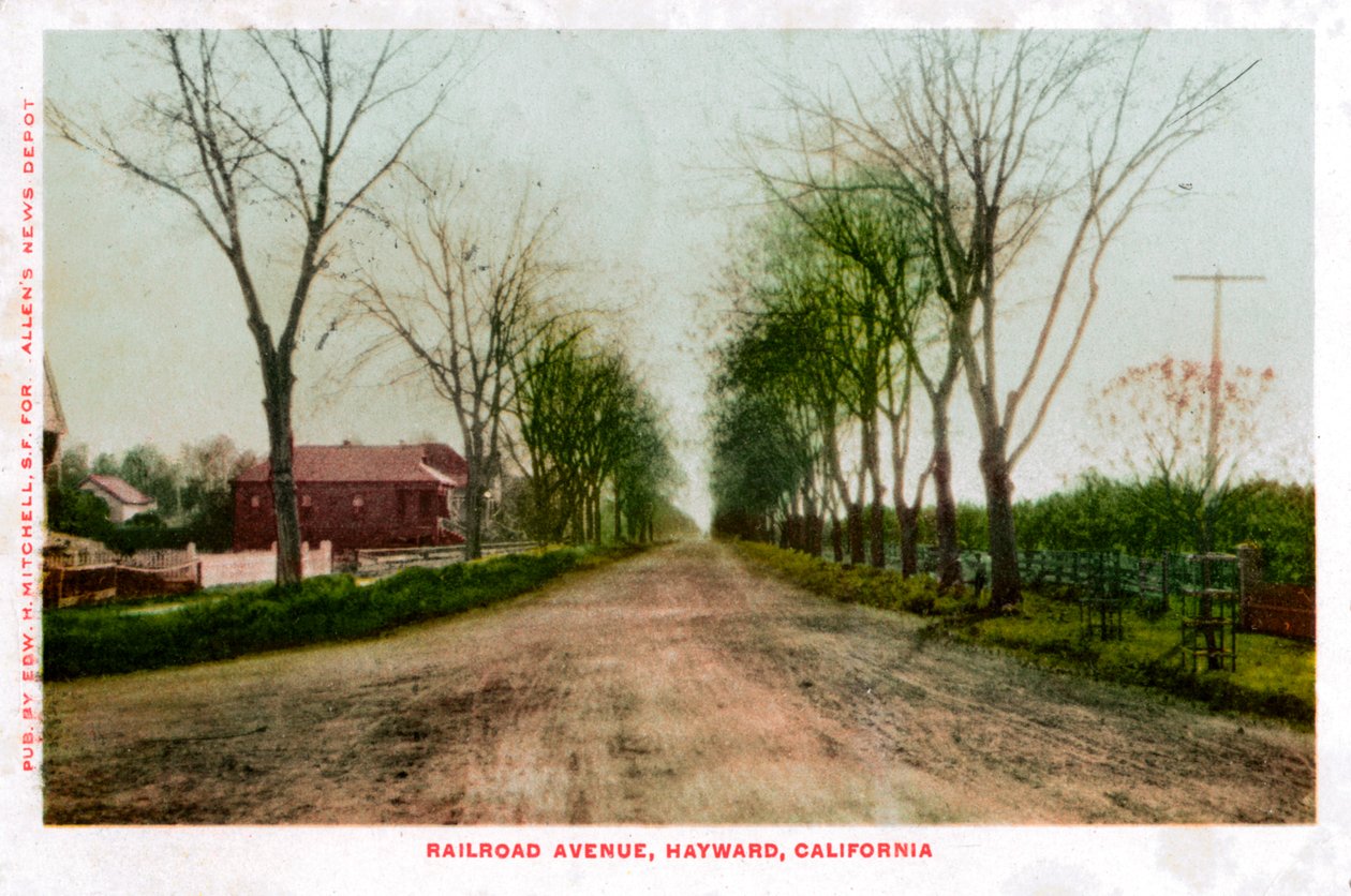 Railroad Avenue, Hayward, Kalifornia, 1905 alkotó: Unbekannt