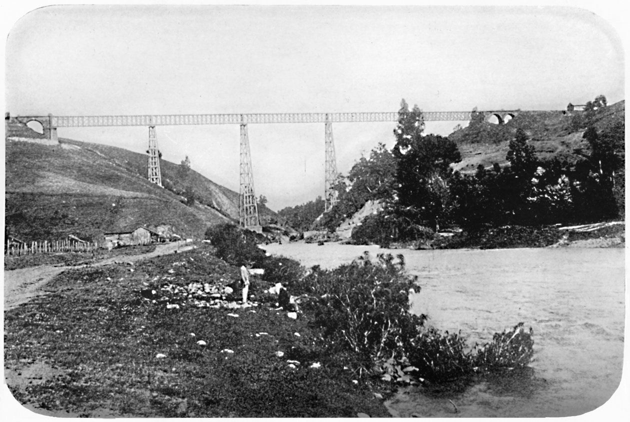 Vasúti híd a Malleco folyó felett, Araucania, 1911 alkotó: Unbekannt