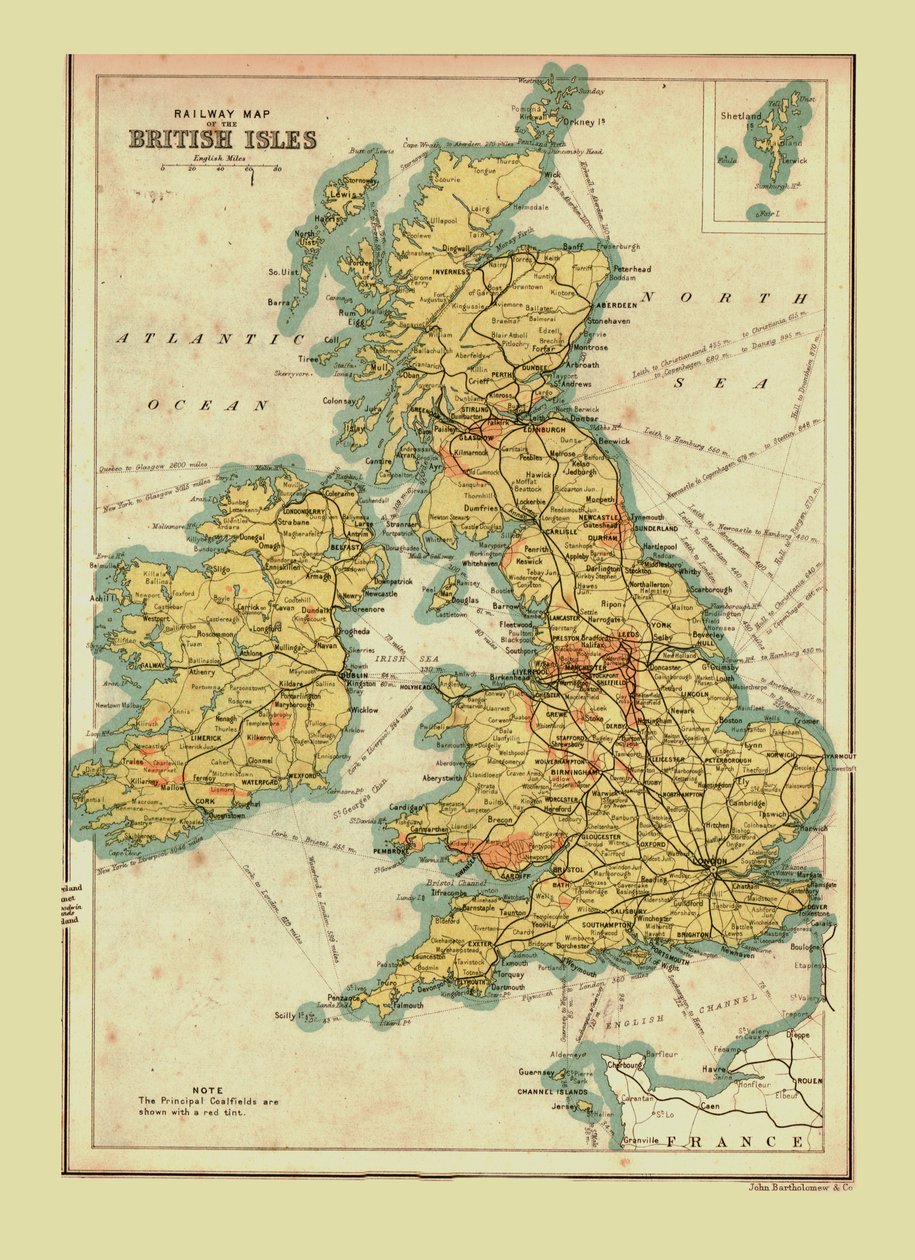A Brit-szigetek vasúti térképe, 1902. alkotó: Unbekannt