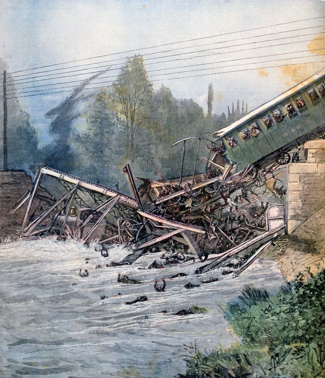 Vasúti baleset, Munchenstein, Svájc, 1891. július 14 alkotó: Unbekannt