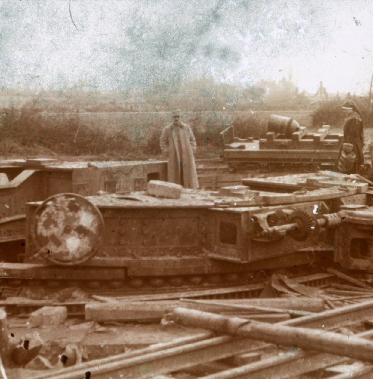 Vasúti rögzítés Big Bertha fegyverhez, c1914-c1918 alkotó: Unbekannt
