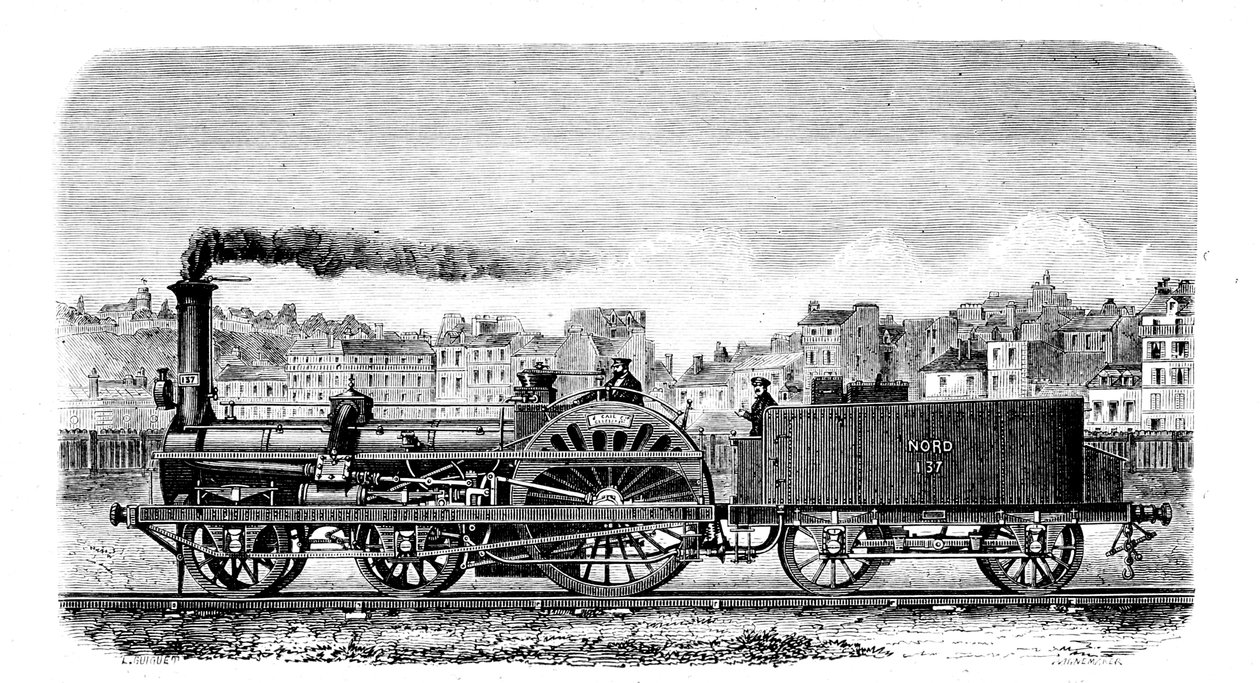 Thomas Russell Crampton angol mérnök által 1849-ben tervezett vasúti gőzmozdony alkotó: Unbekannt