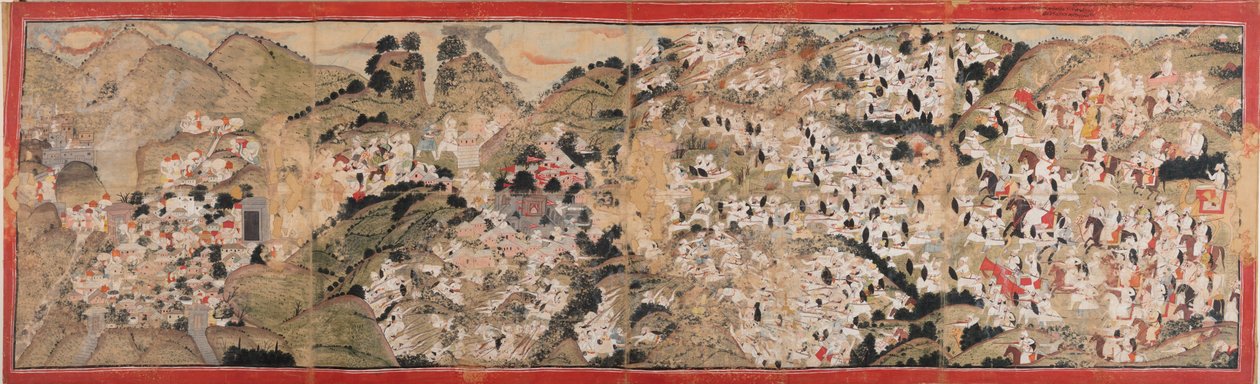 Raja Sansar Chand megtámadja Kangra erődjét alkotó: Unbekannt Unbekannt