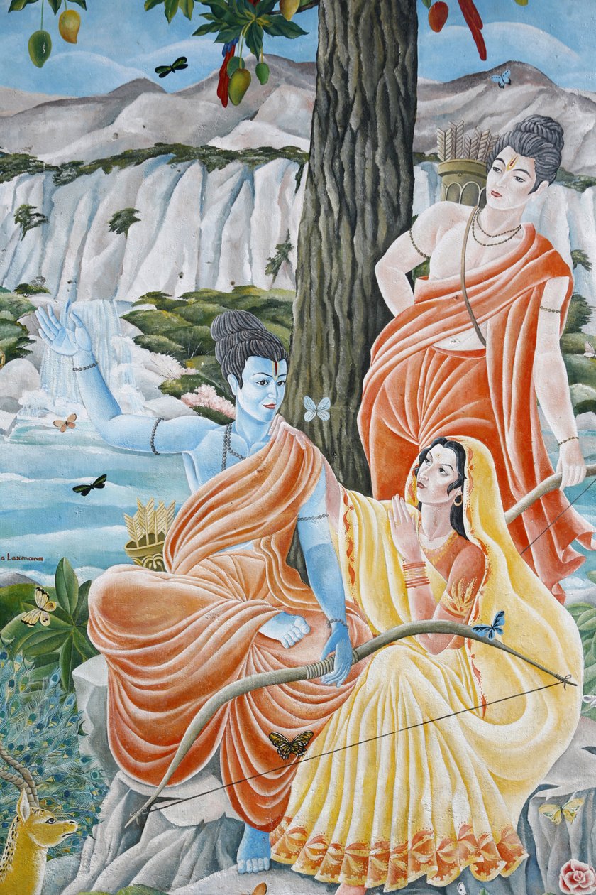 Rama, Sita és Laxman. Pashupatinah, Katmandu, Nepál alkotó: Unbekannt