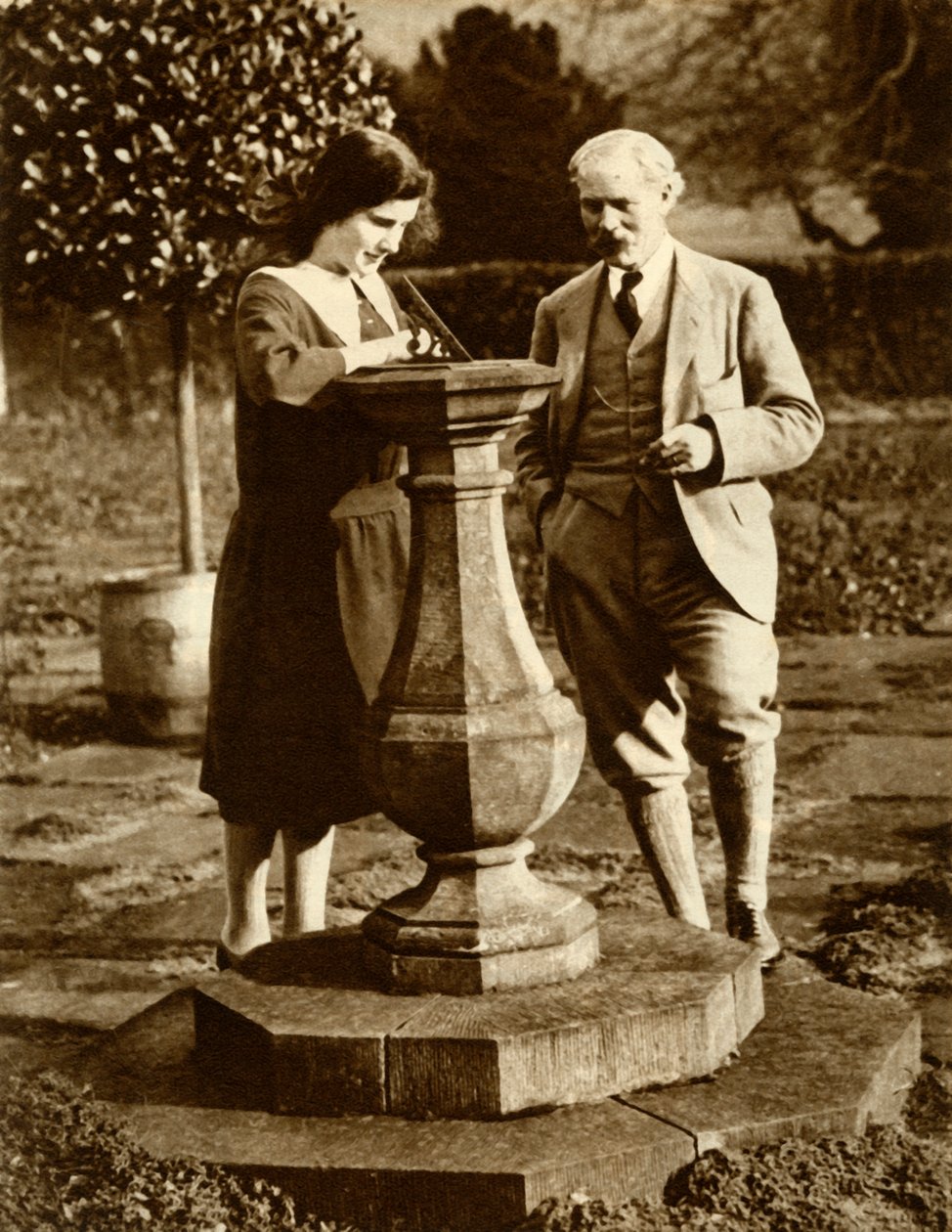 Ramsay MacDonald, az első munkáspárti miniszterelnök, lányával a Checkersben, 1924, 1935. alkotó: Unbekannt