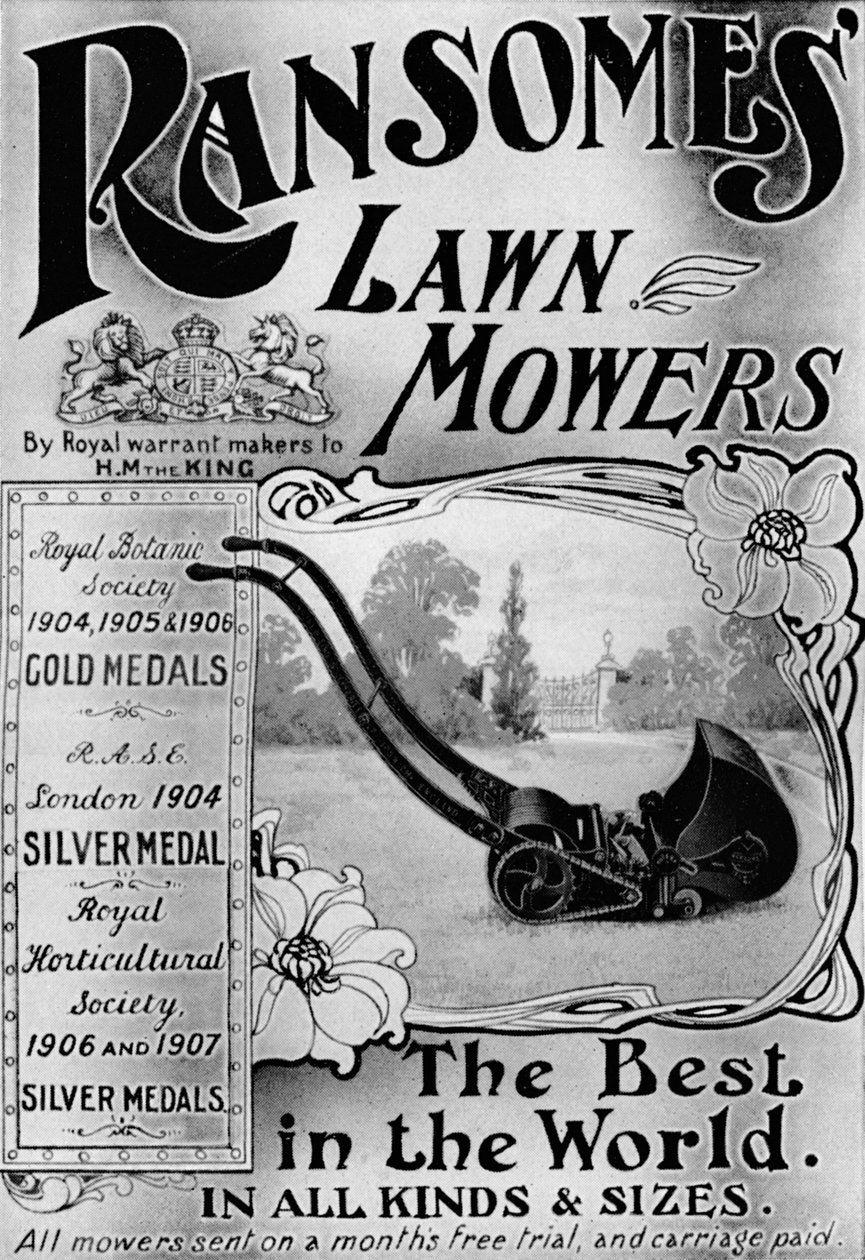 Ransomes fűnyírók hirdetése, 1908 alkotó: Unbekannt