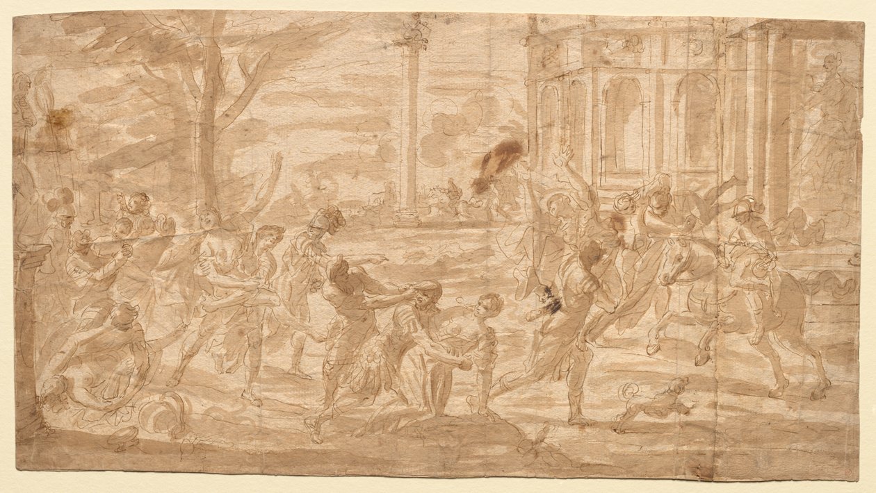 A szabinok nemi erőszaka, 1700-as évek. alkotó: Unbekannt