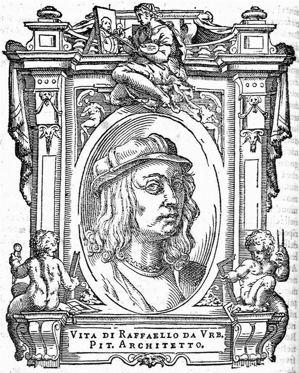 Raphael. Forrás: Giorgio Vasari, A legkiválóbb olasz festők, szobrászok és építészek élete, 1568 alkotó: Unbekannt