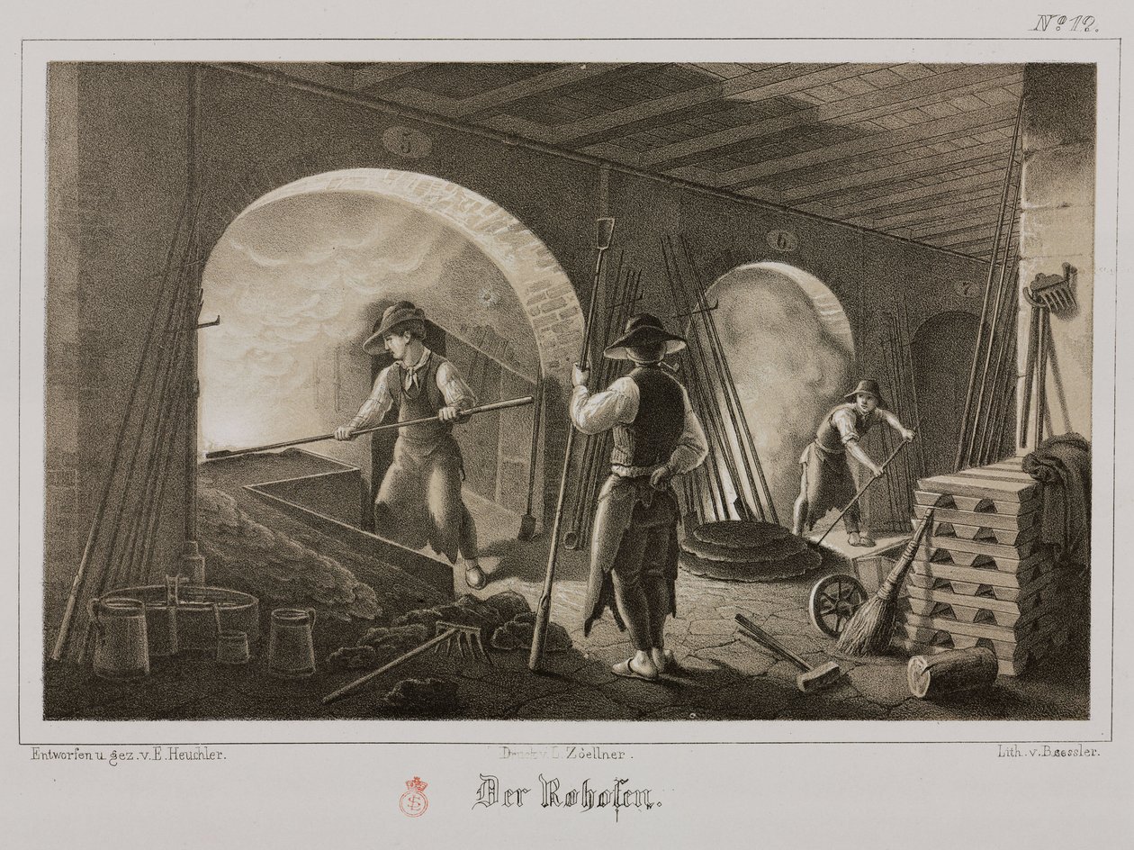 Nyersanyag-feldolgozás, Kohászat Nemesfém-kovácsolás, Németország, 1851 alkotó: Unbekannt