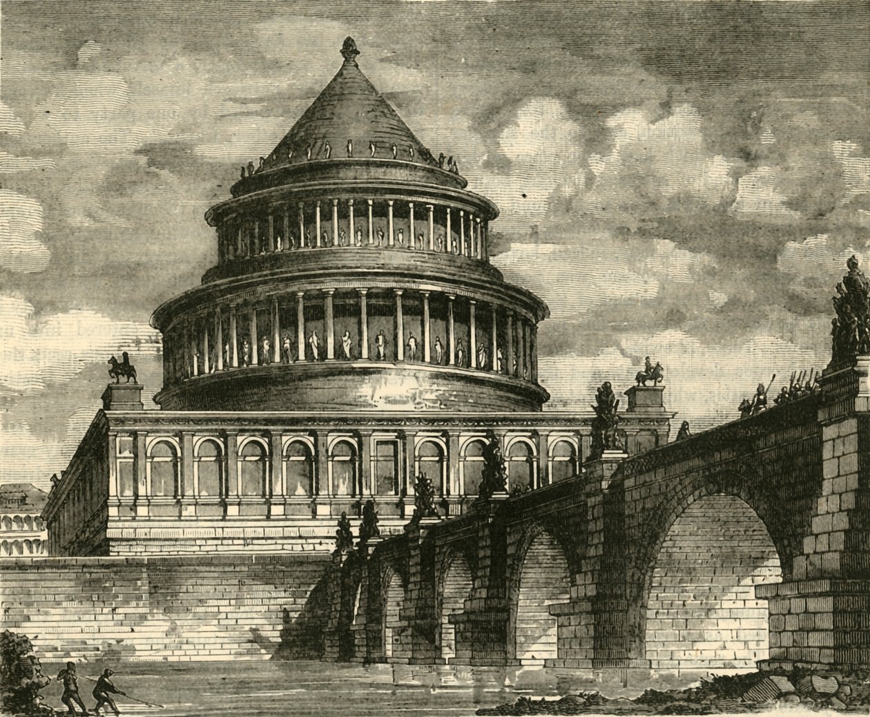 Hadrianus mauzóleumának újjáépítése, ma Szent Angelo kastélya, 1890. alkotó: Unbekannt