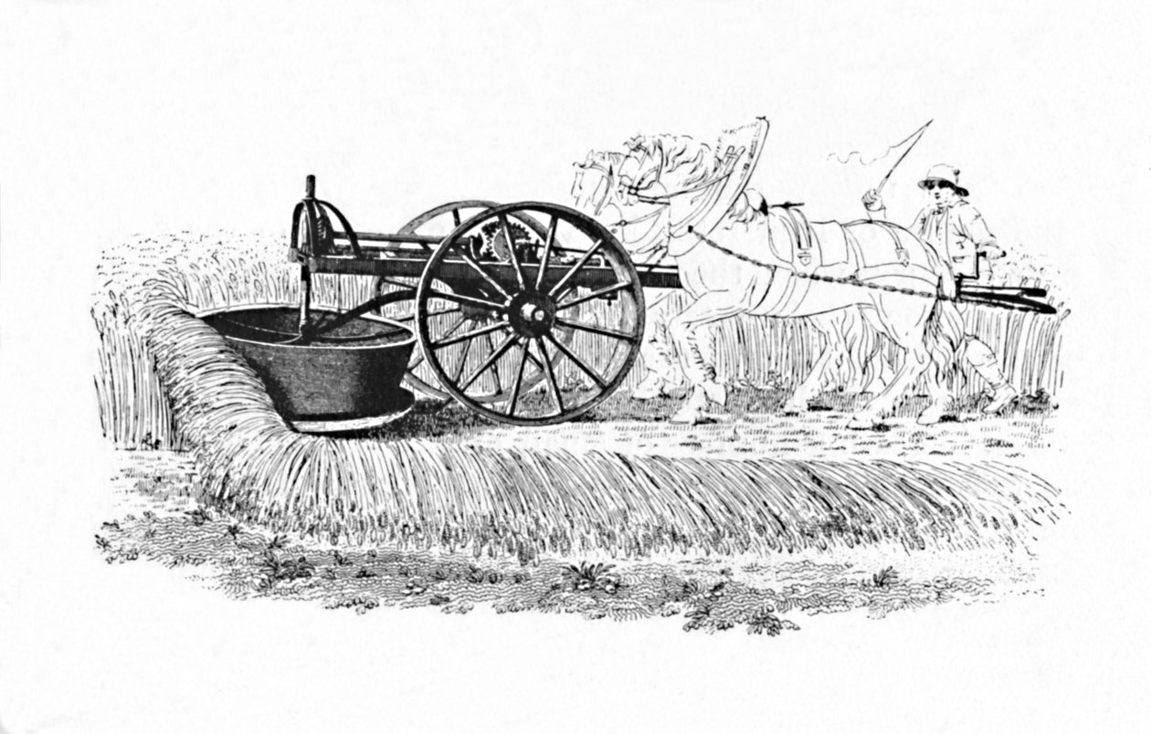 Az aratógépet James Smith, Deanston találta fel, 1816, 1904 alkotó: Unbekannt