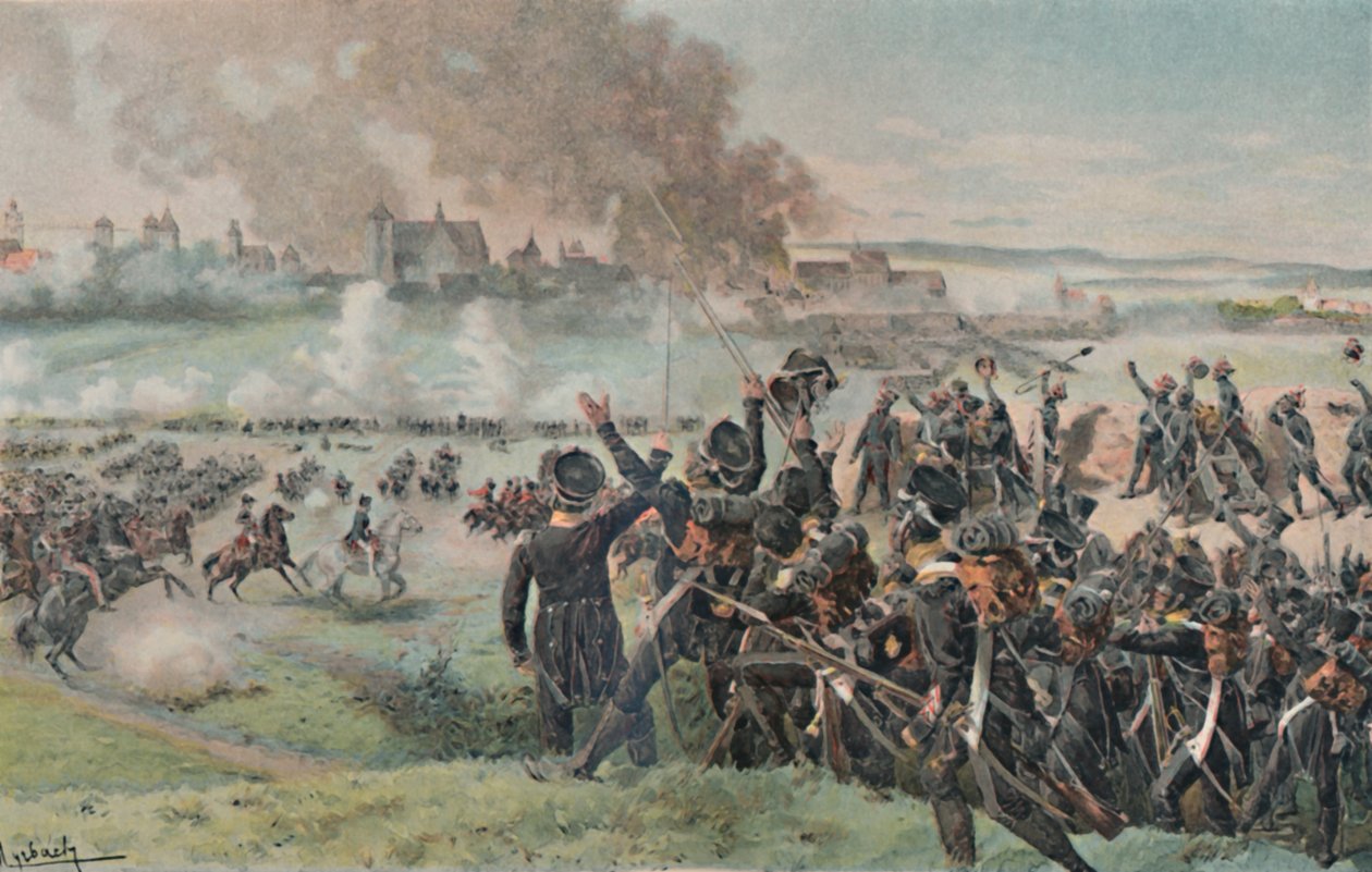 Napóleon újbóli megjelenése a Ratisbon előtti mezőn, 1809, 1896. alkotó: Unbekannt
