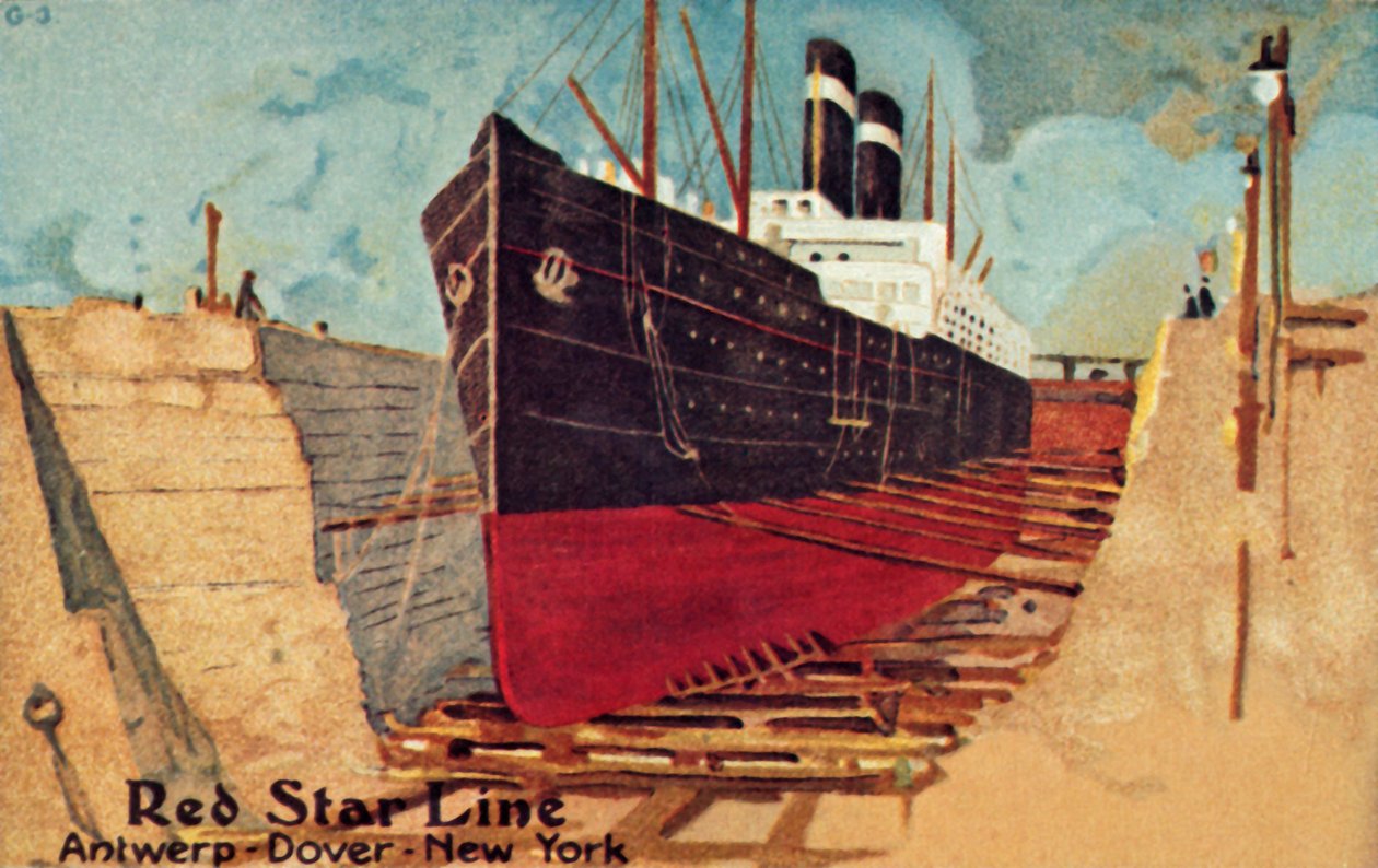 Red Star bélés szárazdokkban javításra, c1905. alkotó: Unbekannt