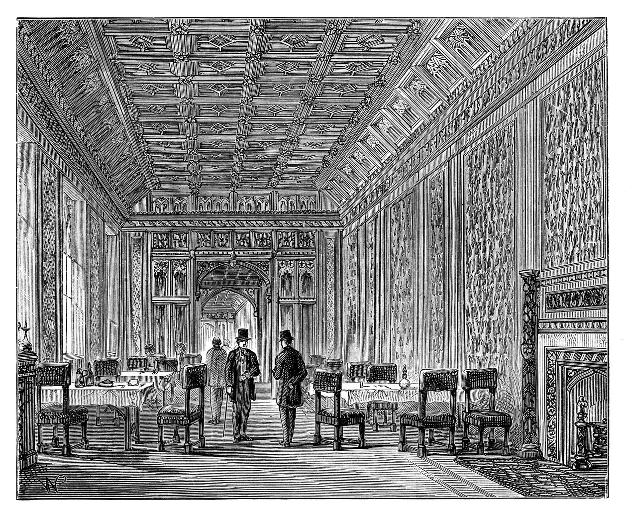Frissítő szoba, Lordok Háza, Westminster palota, London, 1888 alkotó: Unbekannt