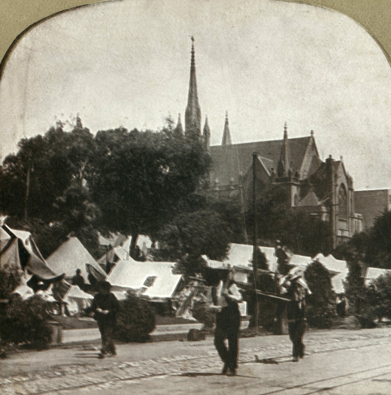 Menekülttábor a Jefferson Square-en, 1906. alkotó: Unbekannt