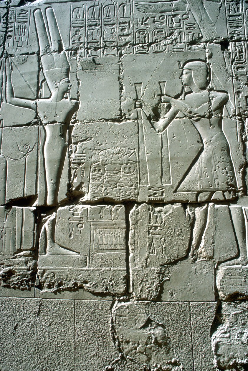 II. Ramszesz feláldozása Min termékenységistennek, Amun temploma, Karnak, Egyiptom alkotó: Unbekannt