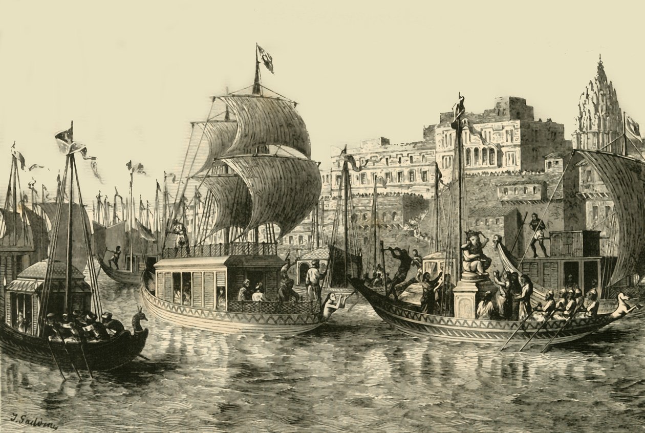 Vallási fesztivál Benaresben, 1890. alkotó: Unbekannt