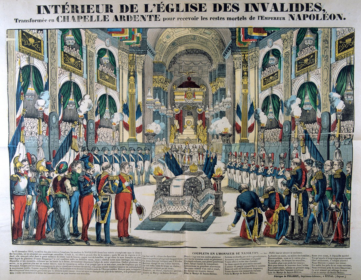I. Napóleon maradványait a párizsi Les Invalidesbe viszik, 1840. december 15-én, XIX. alkotó: Unbekannt