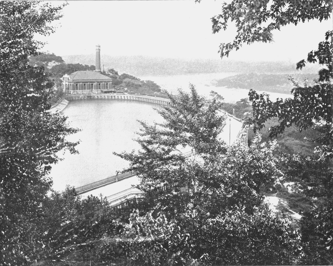 Víztározó, Eden Park, Cincinnati, Ohio, USA, 1900. alkotó: Unbekannt