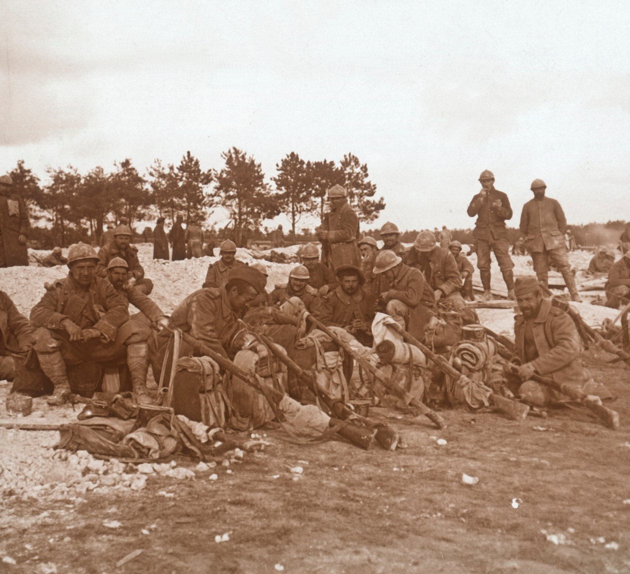 Pihenőhely, Champagne, Észak-Franciaország, c1914-c1918 alkotó: Unbekannt