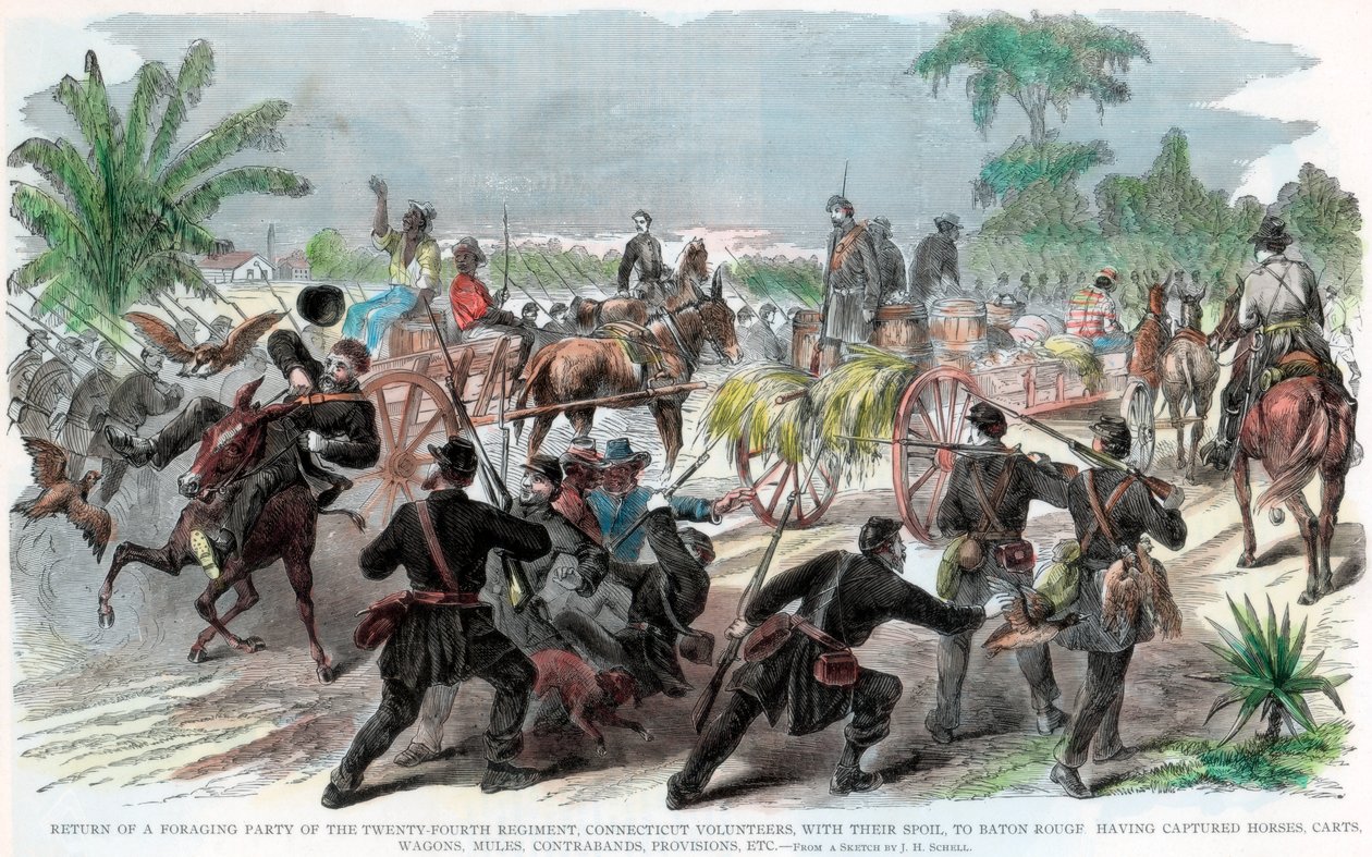 Egy táplálkozó társaság visszatérése a louisianai Baton Rouge-ba, amerikai polgárháború, 1862 alkotó: Unbekannt