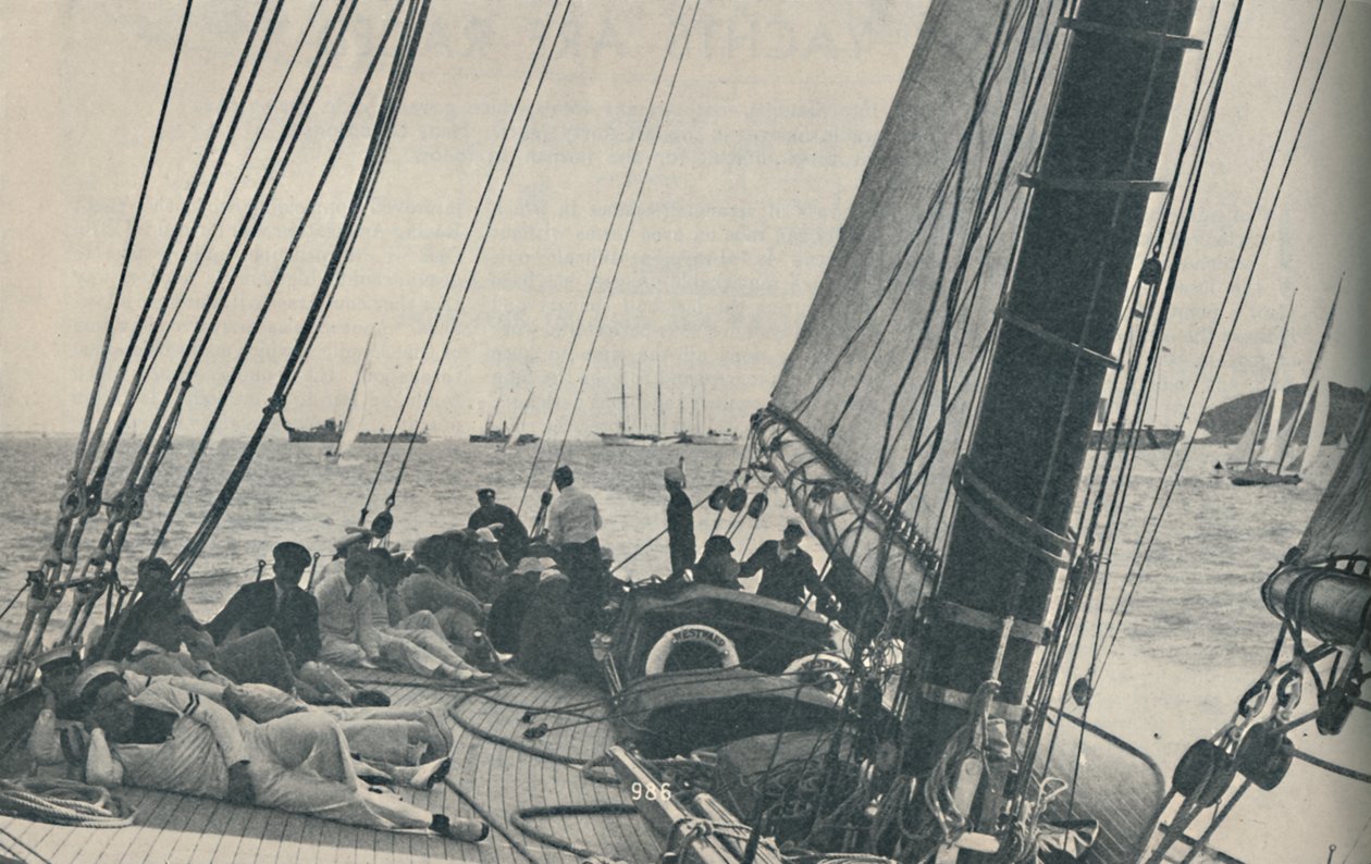 A legnagyobb brit versenyjachtok az 1937-es Cowes héten versenyeznek alkotó: Unbekannt