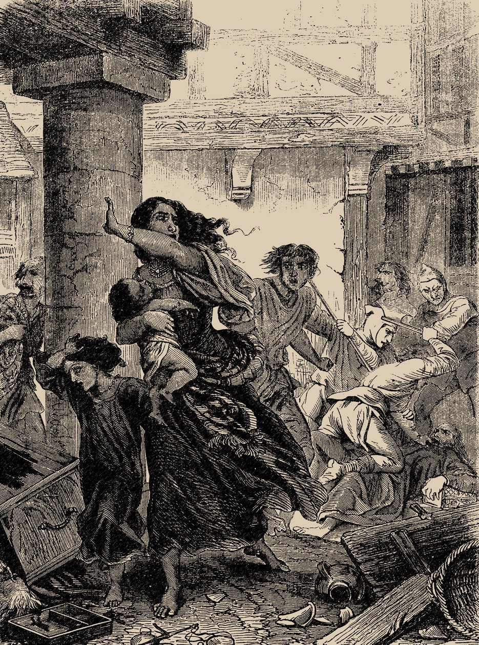 Rajna-vidéki zsidómészárlás 1096-ban, 1866-ban. alkotó: Unbekannt