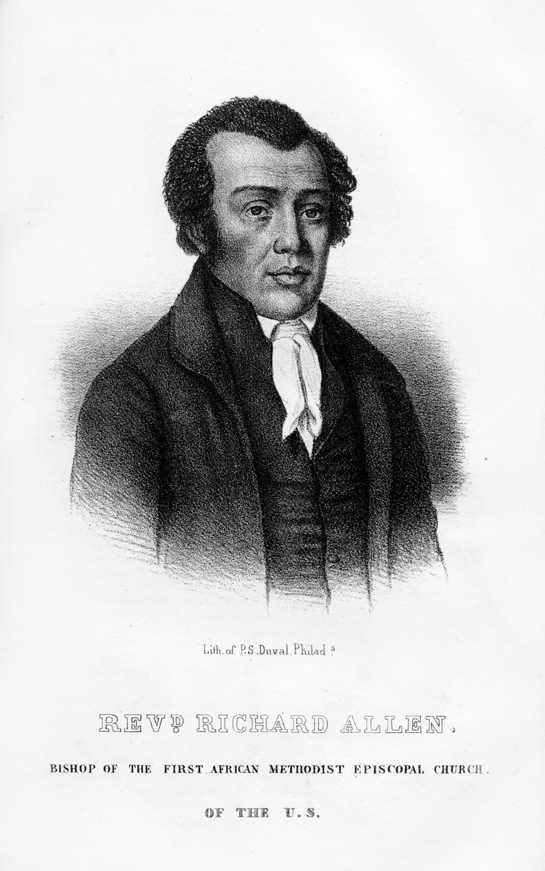 Richard Allen, az afrikai metodista episzkopális egyház afroamerikai alapítója, 1854 alkotó: Unbekannt