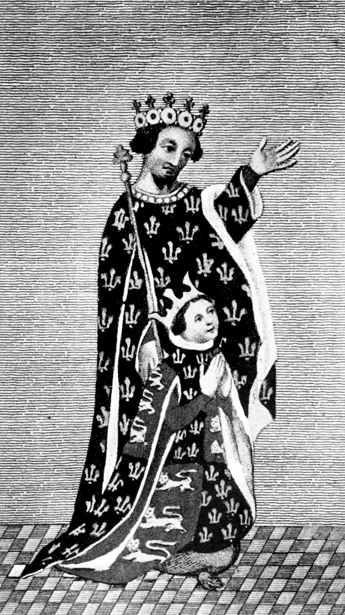 II. Richárd és apja, a Fekete Herceg, 14. század, 1910 alkotó: Unbekannt