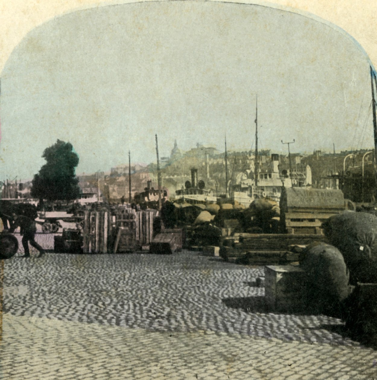 Riddarholmen rakpart, Stockholm, Svédország, 1900. alkotó: Unbekannt