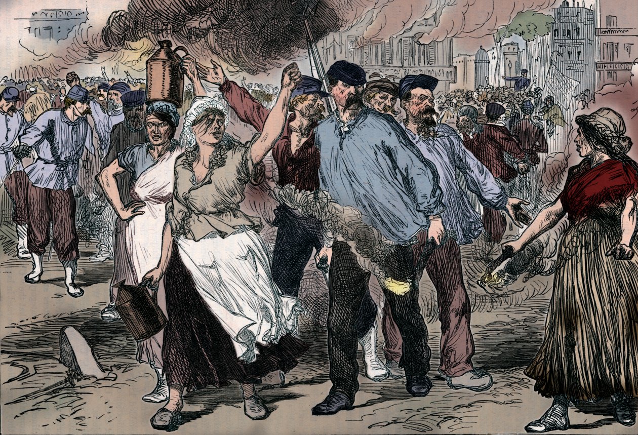 Zavargók és kőolajosok, akik középületeket gyújtottak fel Párizsban a párizsi kommün idején, 1871 1906 alkotó: Unbekannt