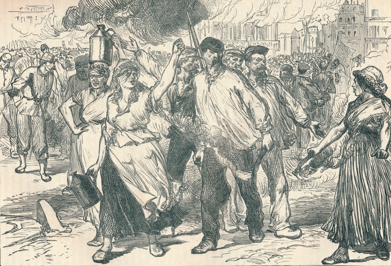Zavargók és kőolajosok, akik középületeket gyújtottak fel Párizsban a párizsi kommün idején, 1871 1906 alkotó: Unbekannt