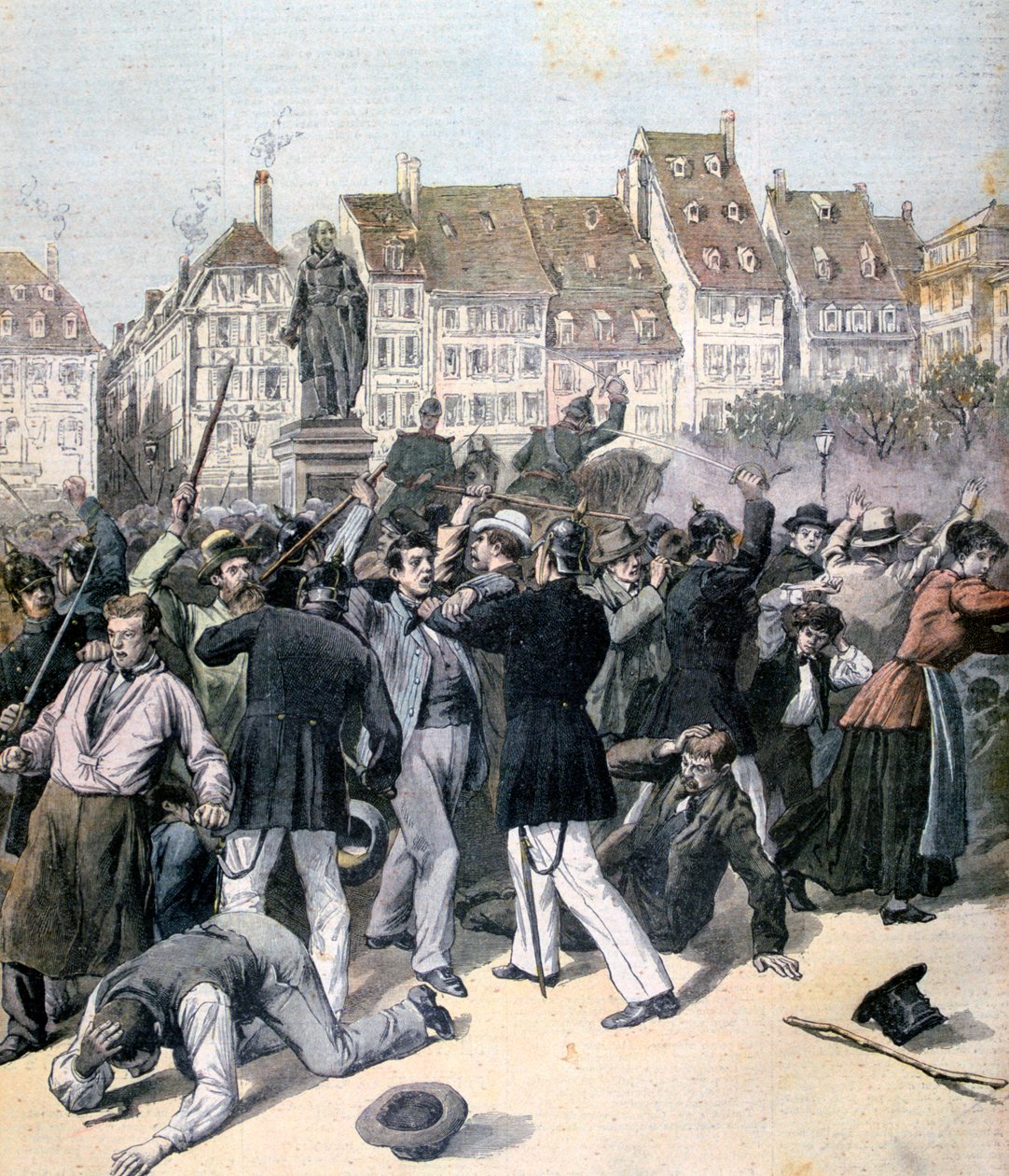 Zavargás a Kléber téren, Strasbourgban, 1893 alkotó: Unbekannt