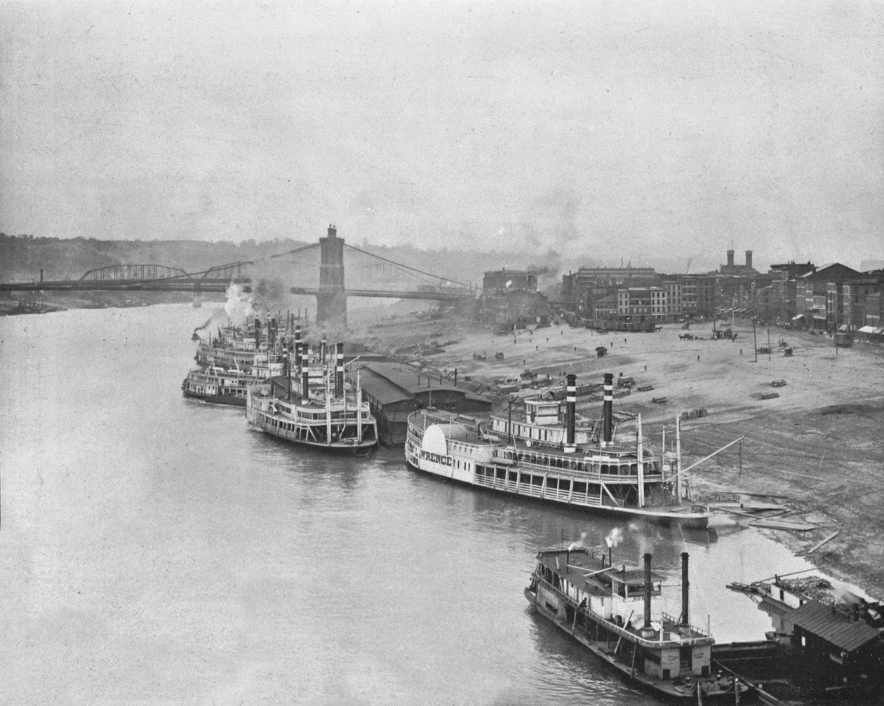 River Front, Cincinnati, Ohio, USA, 1900. alkotó: Unbekannt
