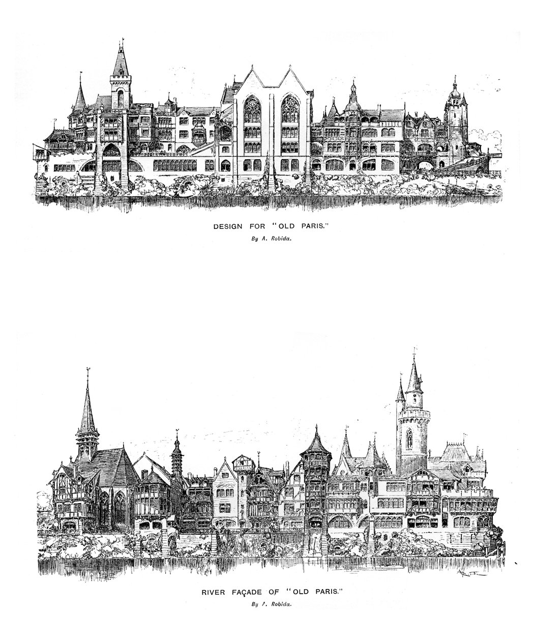 Folyóhomlokzat és design a régi Párizshoz, 1899 alkotó: Unbekannt