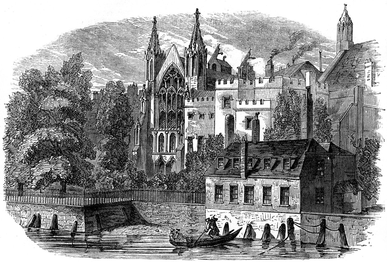Folyó előtt a régi House of Peers House of Lords, London, 19. század alkotó: Unbekannt