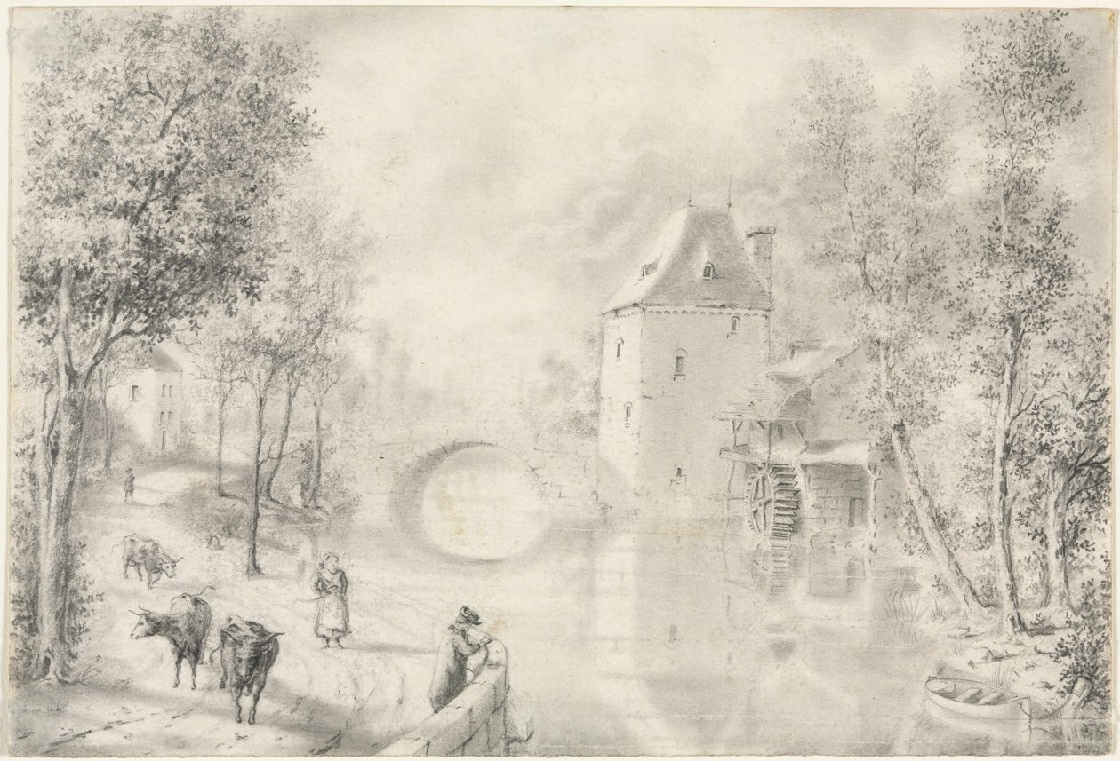 Út az Öreg híd mellett, 1800-as évek. alkotó: Unbekannt