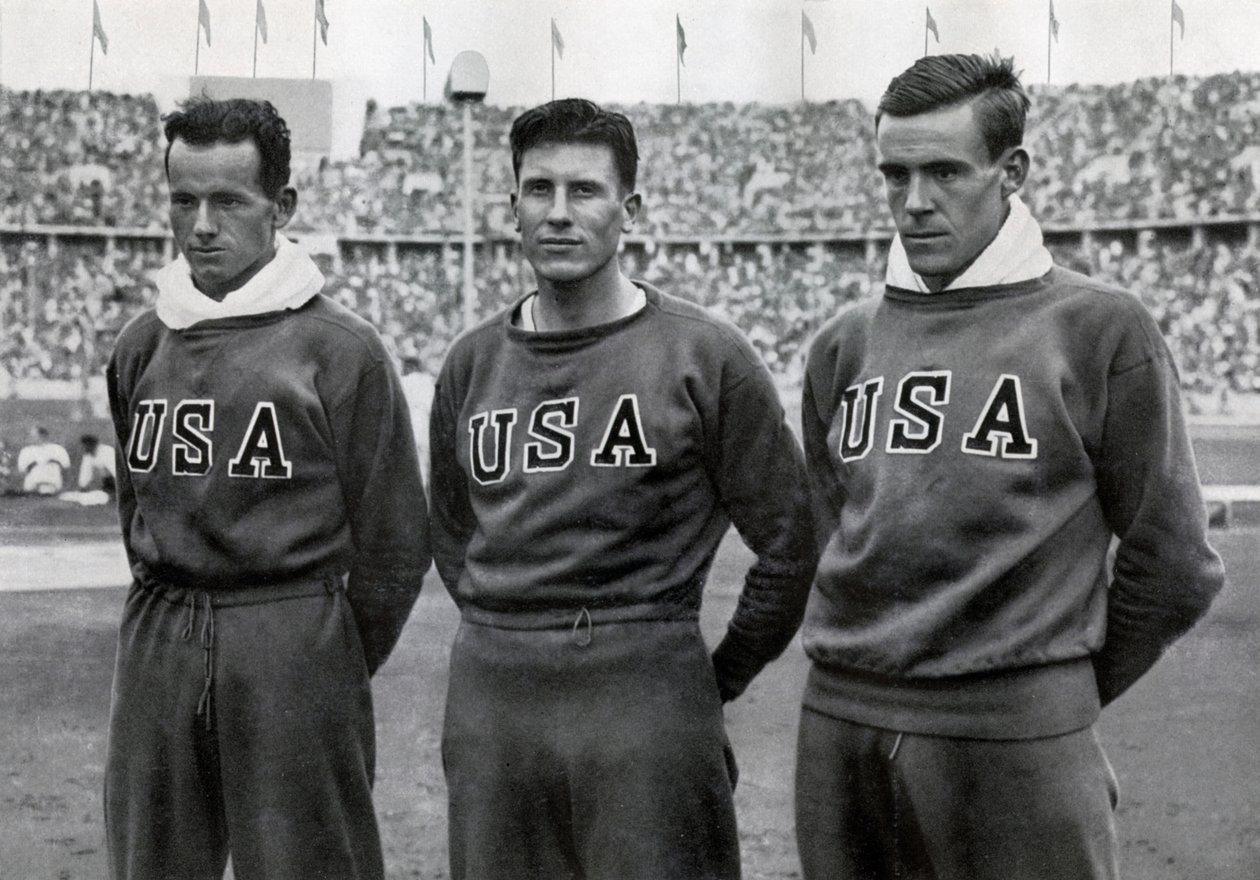 Robert Clark, Glenn Morris, John Parker, amerikai tíztusázók, berlini olimpia, 1936 alkotó: Unbekannt