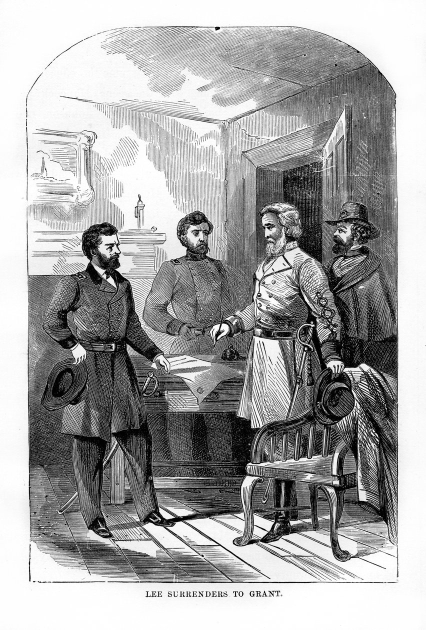 Robert E Lee megadja magát Ulysses S Grantnek, 1865. április 9., 1872 alkotó: Unbekannt