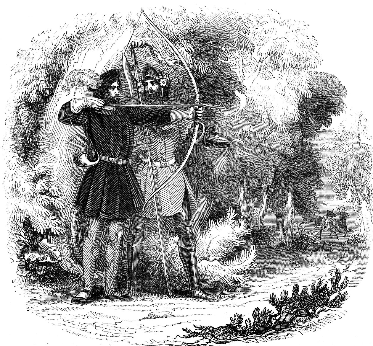 Robin Hood, a legendás angol népi hős és törvényen kívüli szegények bajnoka, a 19. század elején alkotó: Unbekannt