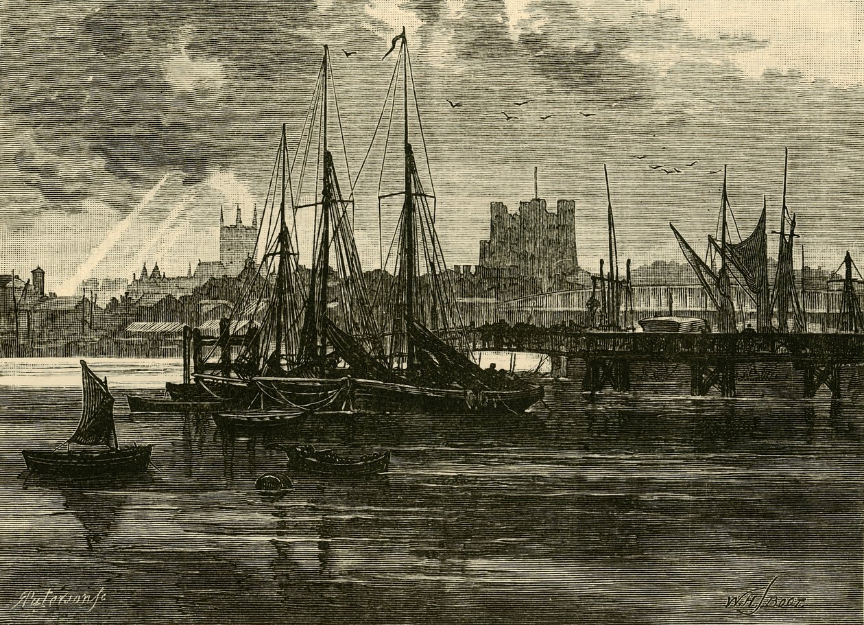 Rochester, a Medway-ből, 1898. alkotó: Unbekannt