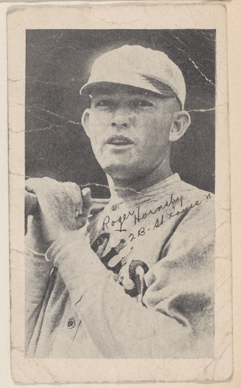 Rogers Hornsby, 2 B – St. Louis N., a W575-2 baseball kártyákból, kb. 1921-22. alkotó: Unbekannt