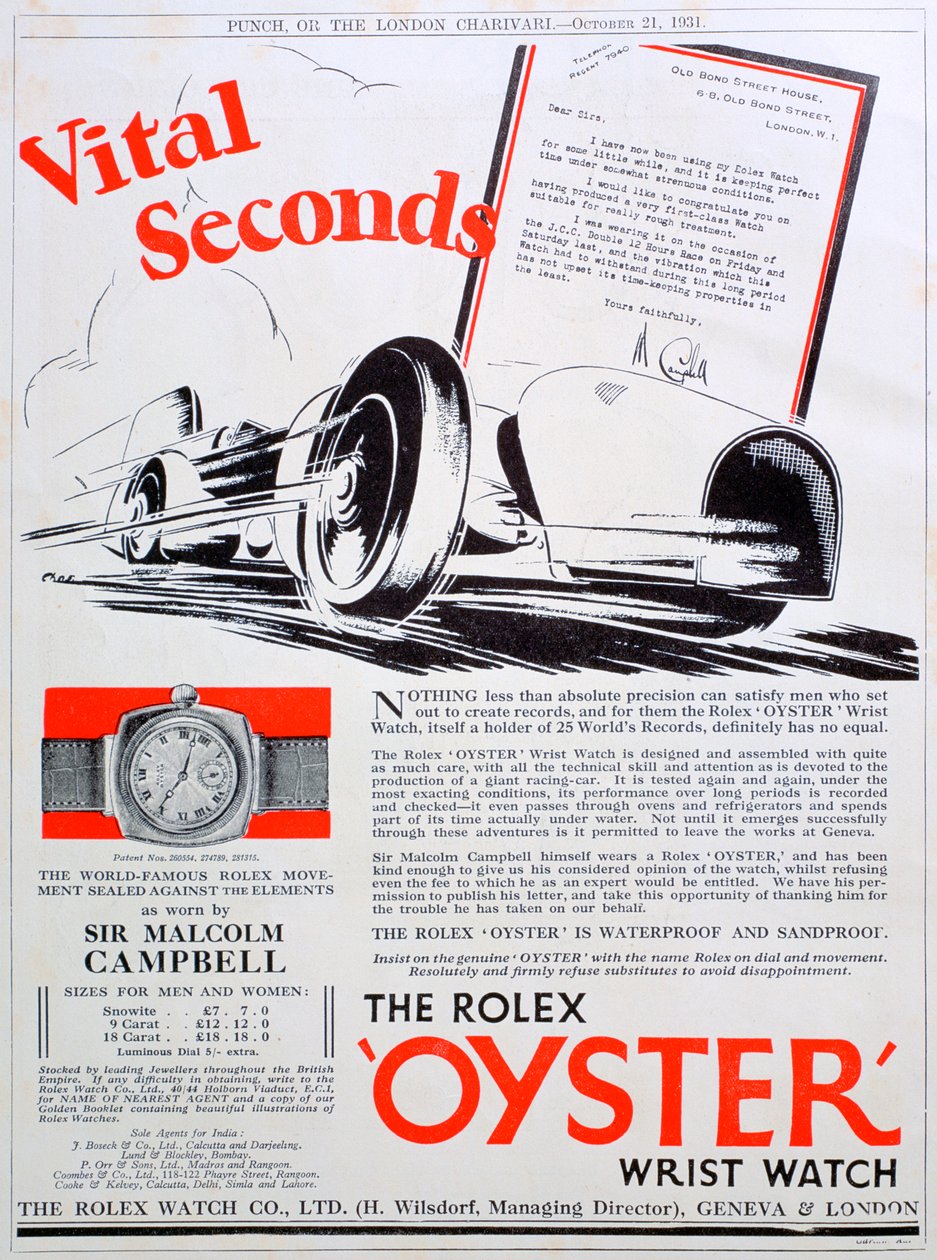 Rolex Oyster karóra reklám, 1931 alkotó: Unbekannt