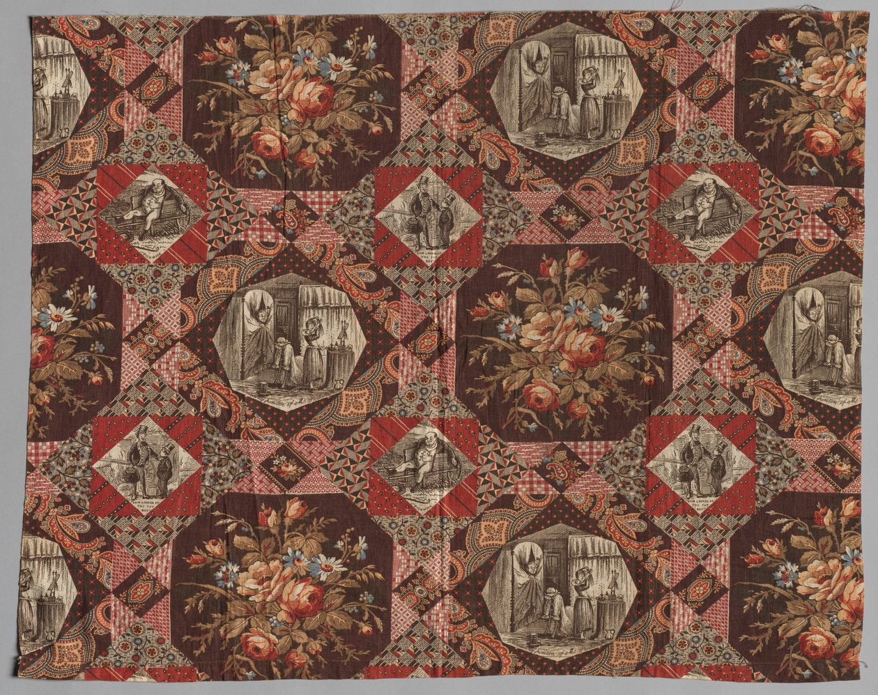 Hengernyomott pamuttextil, 19. század. alkotó: Unbekannt
