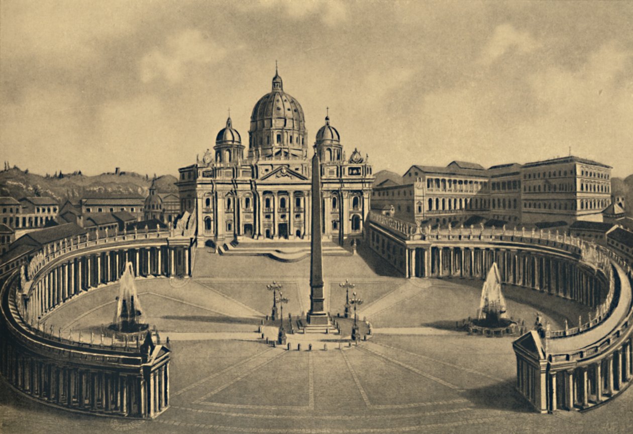 Roma - Bazilika és Szent Péter tér. Vatikáni Palota, 1910 alkotó: Unbekannt