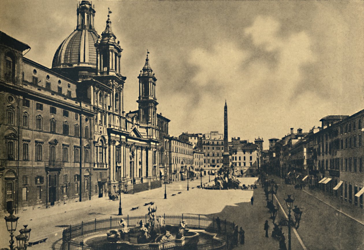 Róma - Circo Agonale - Szent Ágnes-templom - Bernini szökőkútjai, 1910 alkotó: Unbekannt