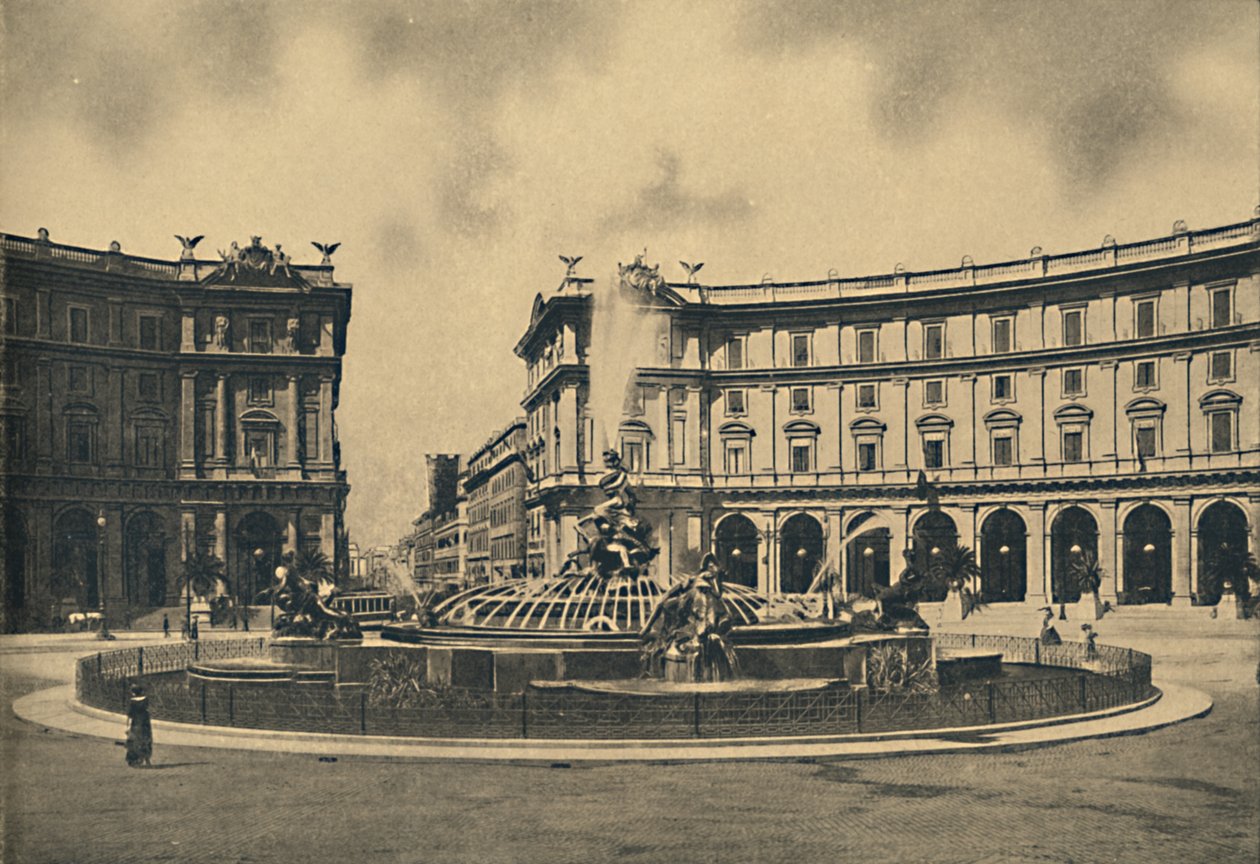 Róma – Esedra tér és a Naiades-kút, 1910 alkotó: Unbekannt