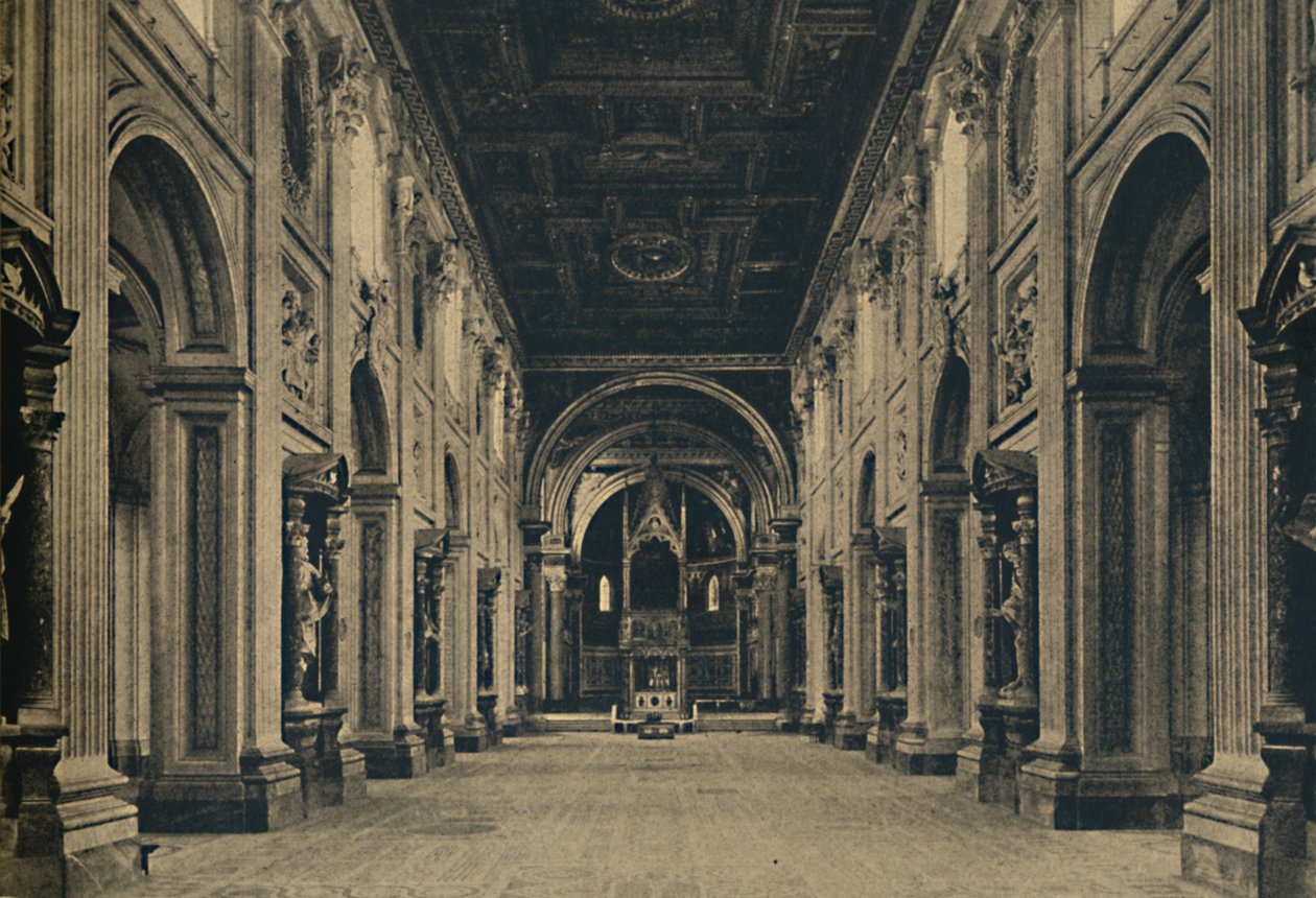 Roma - Lateráni Borromini Szent János-bazilika főhajója, ív. 1650, 1910 alkotó: Unbekannt