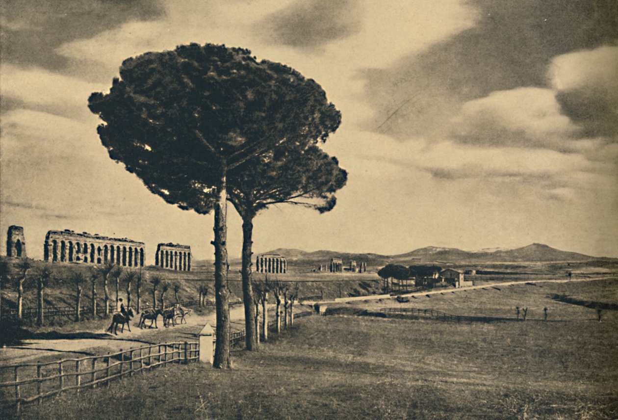 Romaneio Appian Way – Claudius vízvezetékének romjai. Alban Hills, 1910 alkotó: Unbekannt
